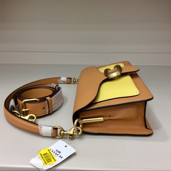 Authentic NWT Coach Tabby 26 Shoulder Bag Crossbody Colorblock Natural Yellow - Picture 7 of 17